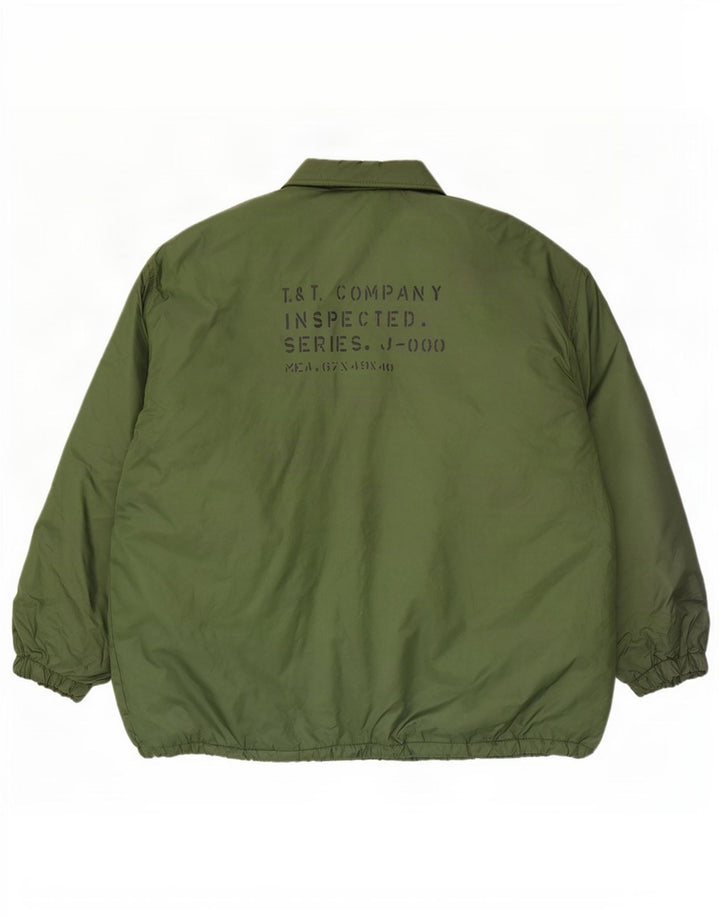 Tom Tailor Veste coupe-vent graphique coupe ample pour homme UK 40 Large Vert