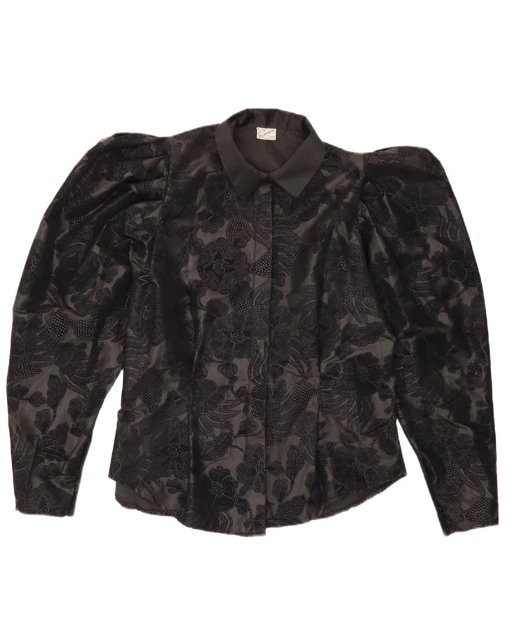Primavera Firenze Chemisier pour femme UK 12 Medium Noir Floral Polyester
