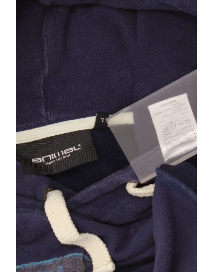 ANIMAL Pull à capuche graphique pour hommes, grand coton bleu marine