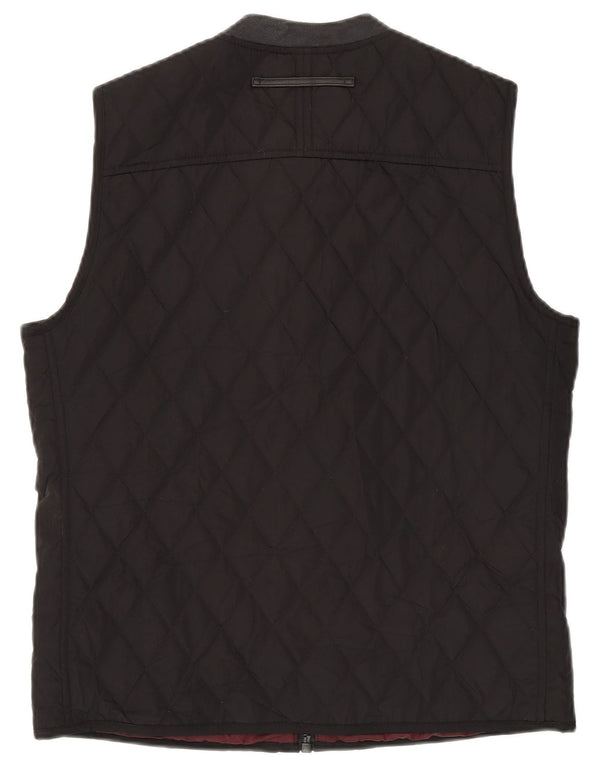 Zara Gilet matelassé pour homme UK 40 Large Noir Polyester