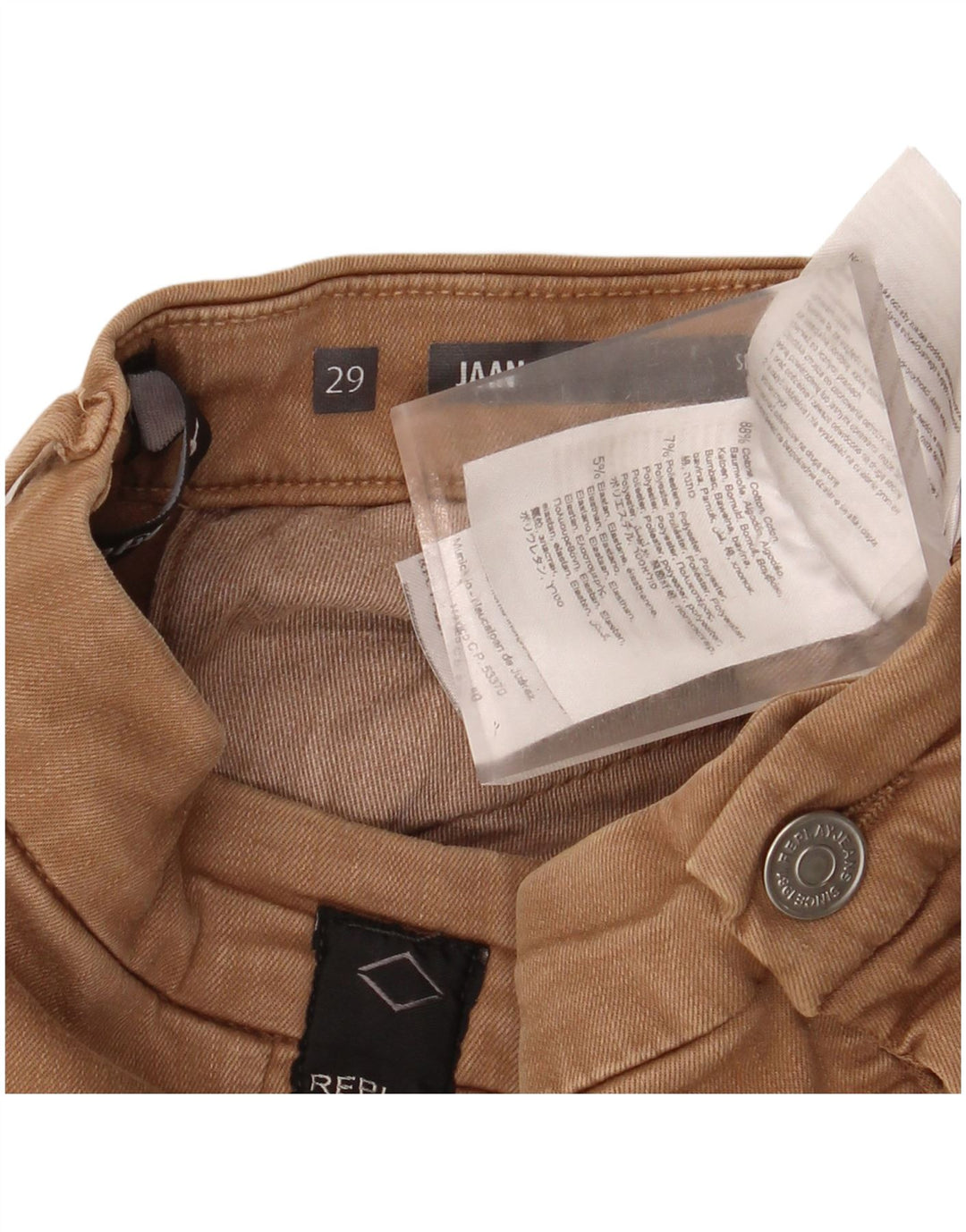 REPLAY Pantalon Cargo Jaan Skinny Femme W29 L34 Marron Coton