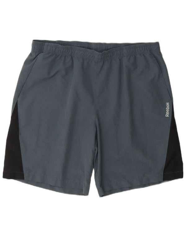 Reebok Short de Sport Speedwick Homme Bleu Colorblock Polyester