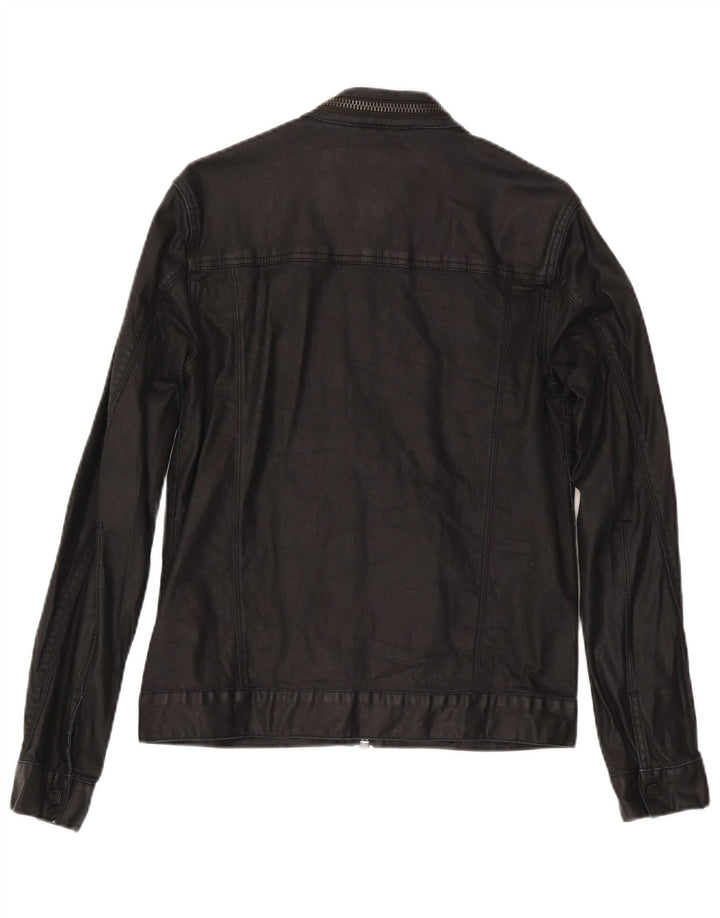 Superdry Veste en Jean Homme UK 36 Petit Coton Noir