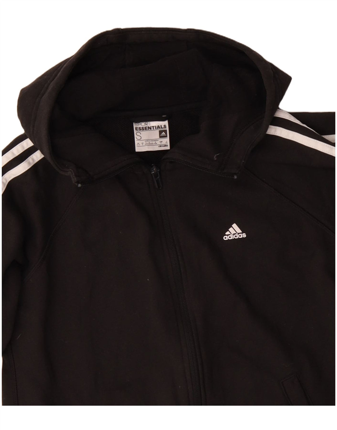 Adidas Climalite Zip Sweat à capuche pour femme UK 8/10 Petit coton noir