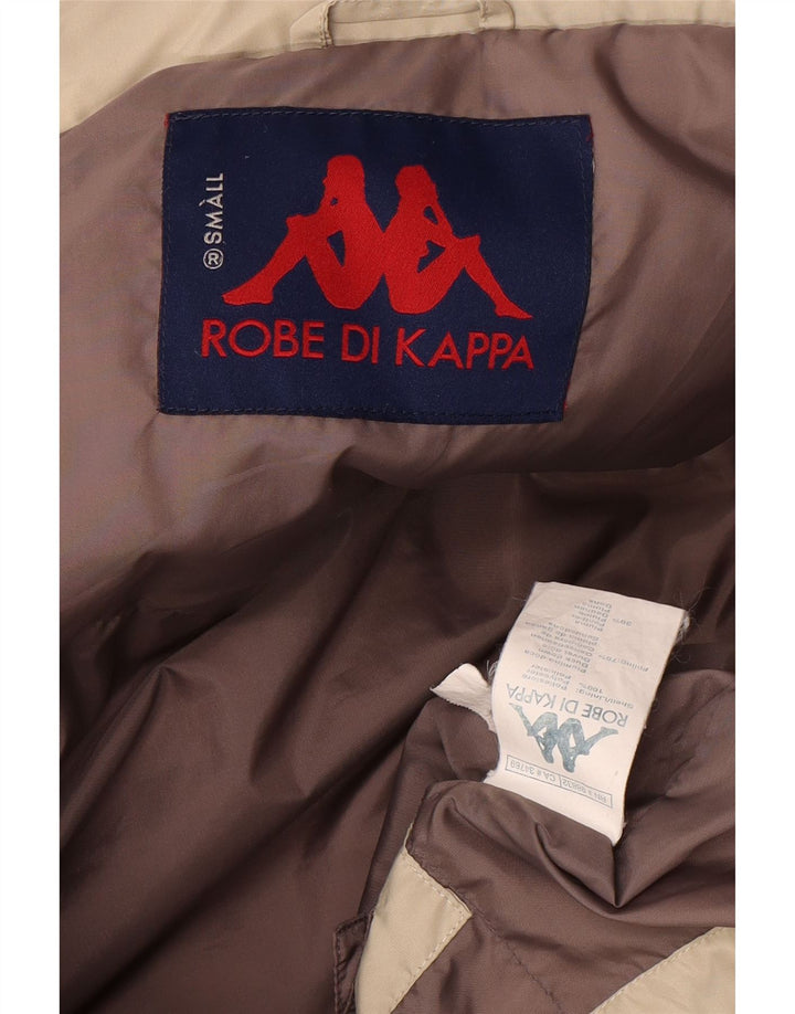 Kappa Veste matelassée à capuche pour homme, coupe ample, UK 36, petit, beige, polyester