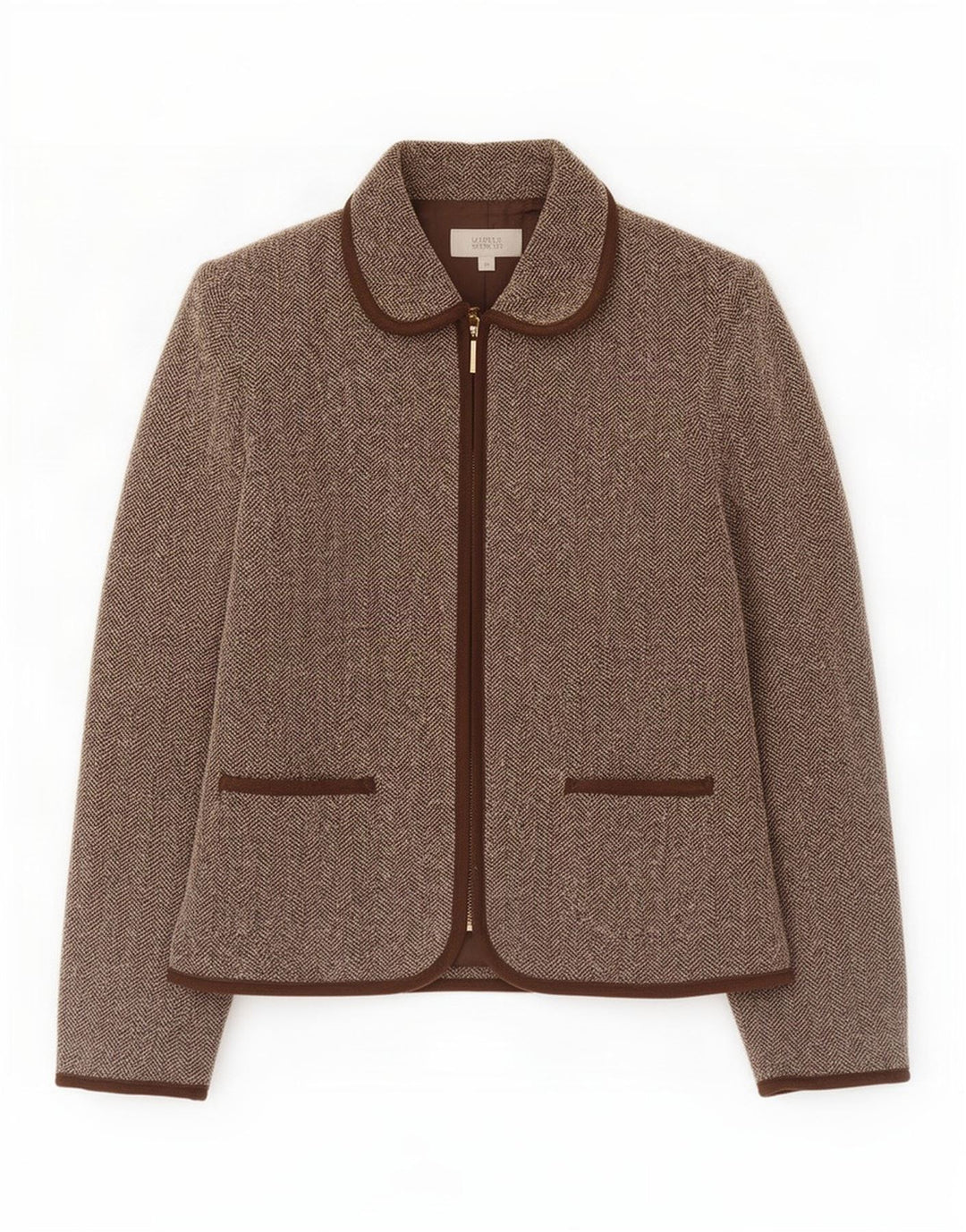 Marks & Spencer Veste blazer pour femme UK 10 Petit chevron marron