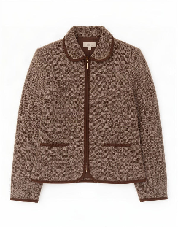 Marks & Spencer Veste blazer pour femme UK 10 Petit chevron marron