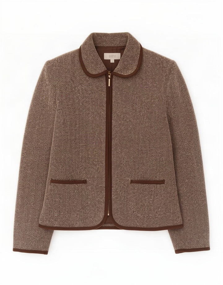 Marks & Spencer Veste blazer pour femme UK 10 Petit chevron marron