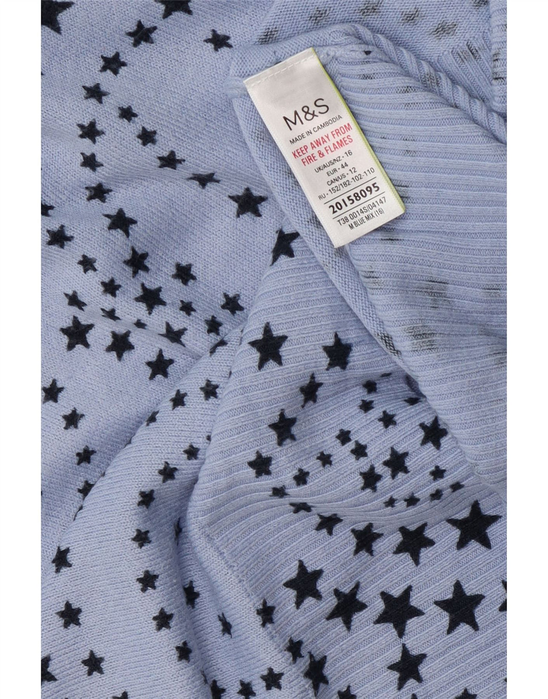 Marks & Spencer Pull col en V pour femme UK 16 Large Bleu