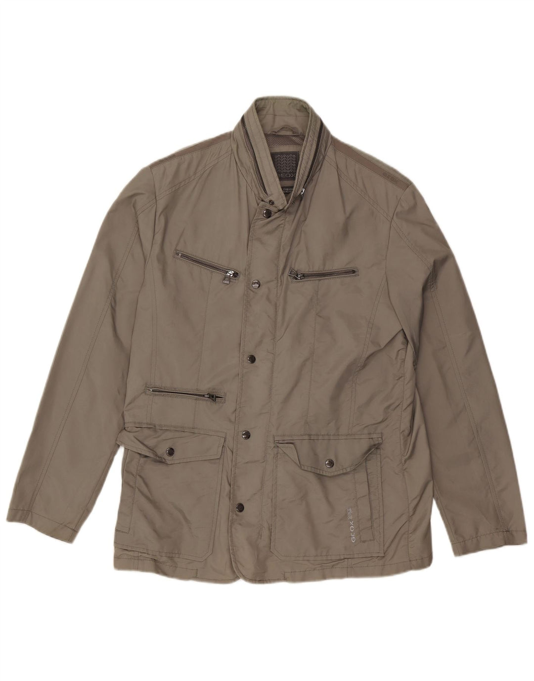 Geox Veste utilitaire à capuche pour homme UK 42 XL Gris Polyamide