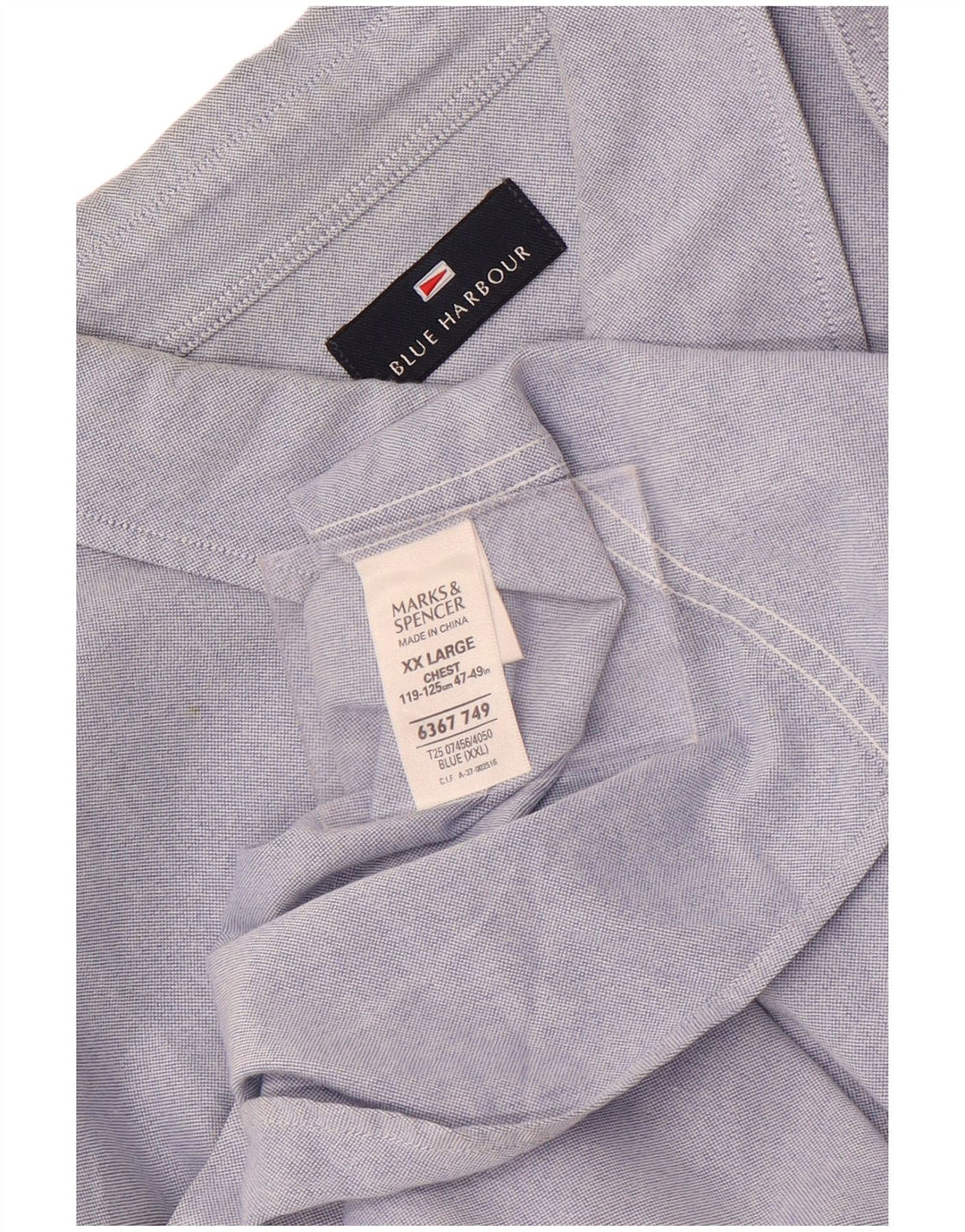 Marks & Spencer Chemise à manches courtes pour homme 2XL Bleu Coton