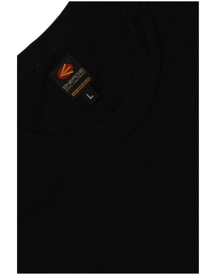 Energie T-Shirt Femme Top UK 14 Large Noir