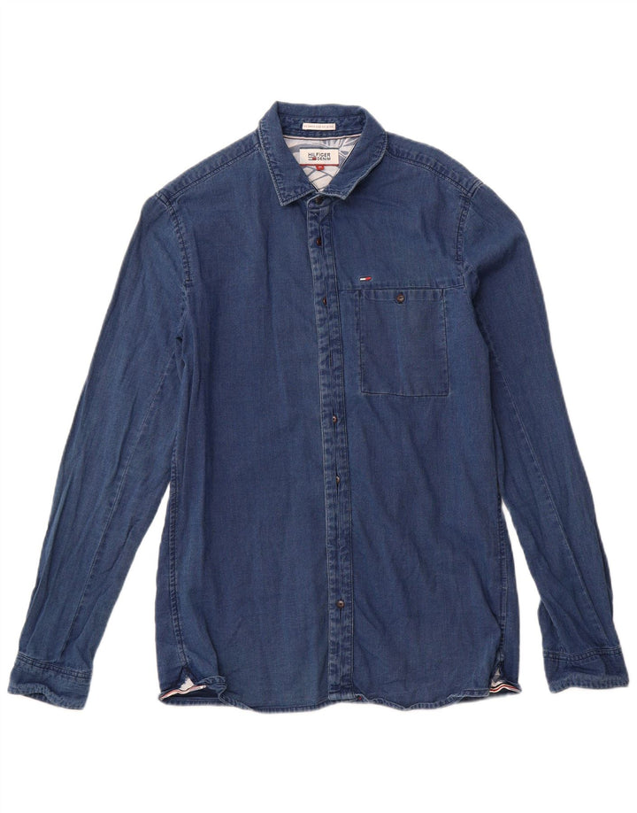 TOMMY HILFIGER Chemise Homme Bleu Moyen Coton