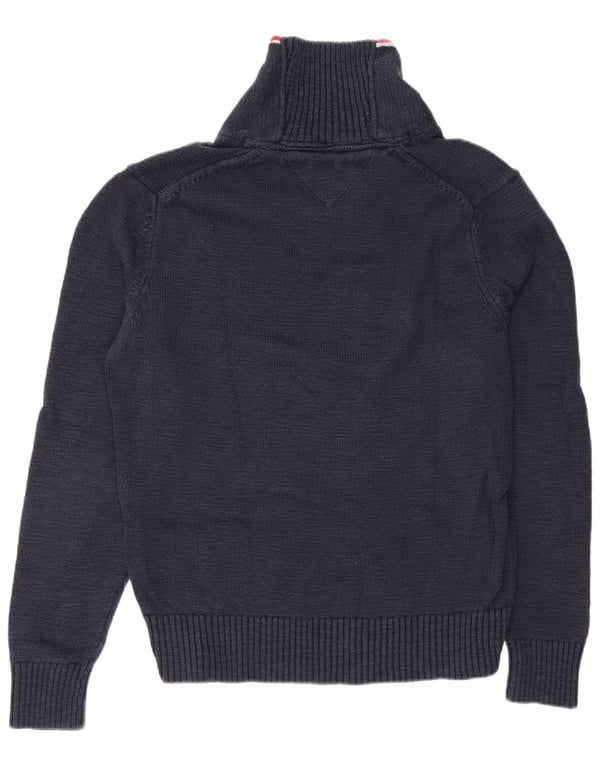 Tommy Hilfiger Pull à col châle pour homme Petit coton bleu marine