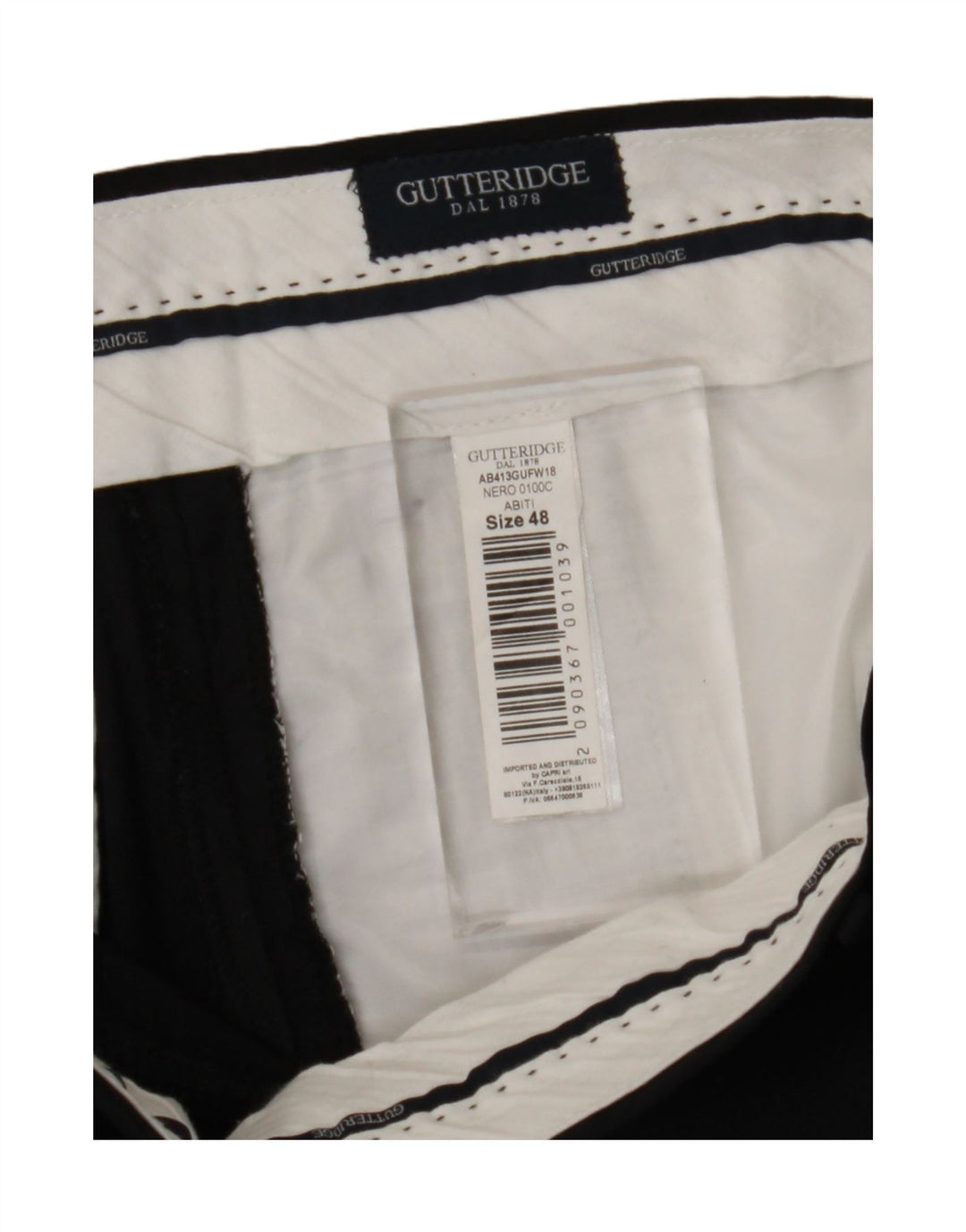 Gutteridge Pantalon de costume slim pour homme IT 48 Medium W32 L29 Noir Polyester