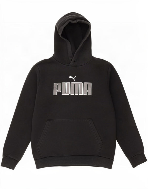 Puma Pull à capuche surdimensionné graphique pour femme UK 10 Petit coton noir