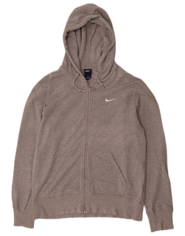 Nike Sweat à capuche zippé coupe classique en coton gris moyen pour homme