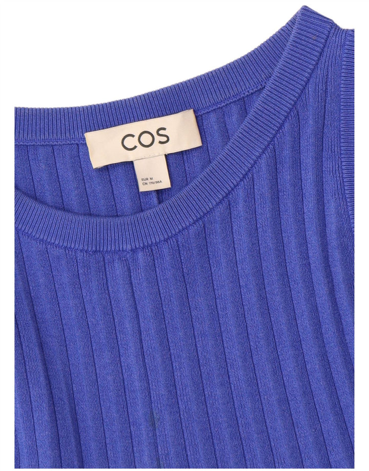 COS Robe de tente sans manches pour femme UK 44 en coton bleu moyen