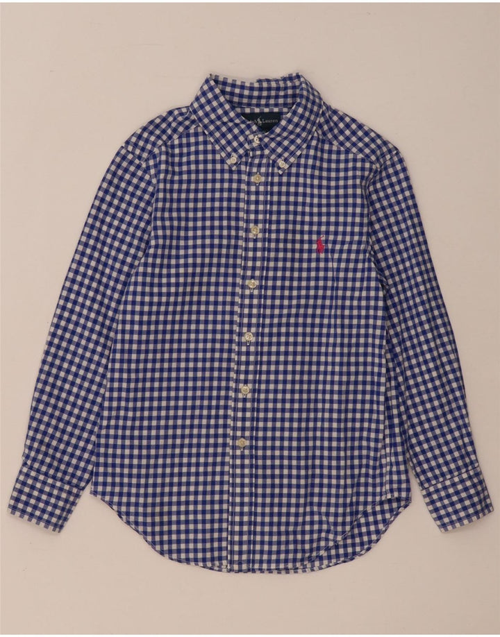 Ralph Lauren Chemise Garçon 7-8 Ans Petit Bleu Vichy Coton