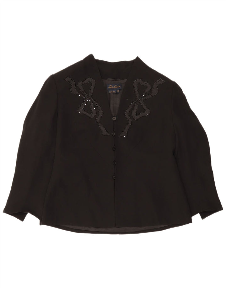 Luisa Spagnoli Femme Cardigan Top IT 48 XL Noir Soie