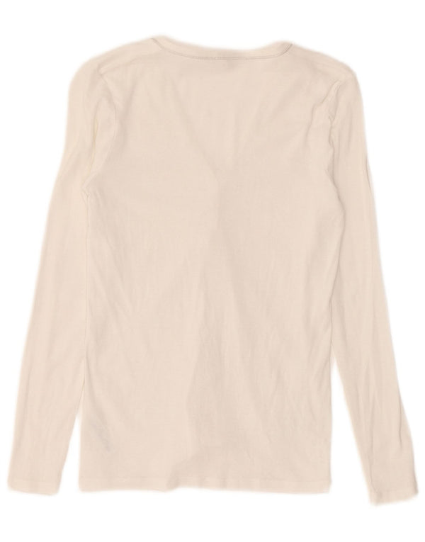 Massimo Dutti Womens Cardigan Top UK 8 Small Blanc Coton