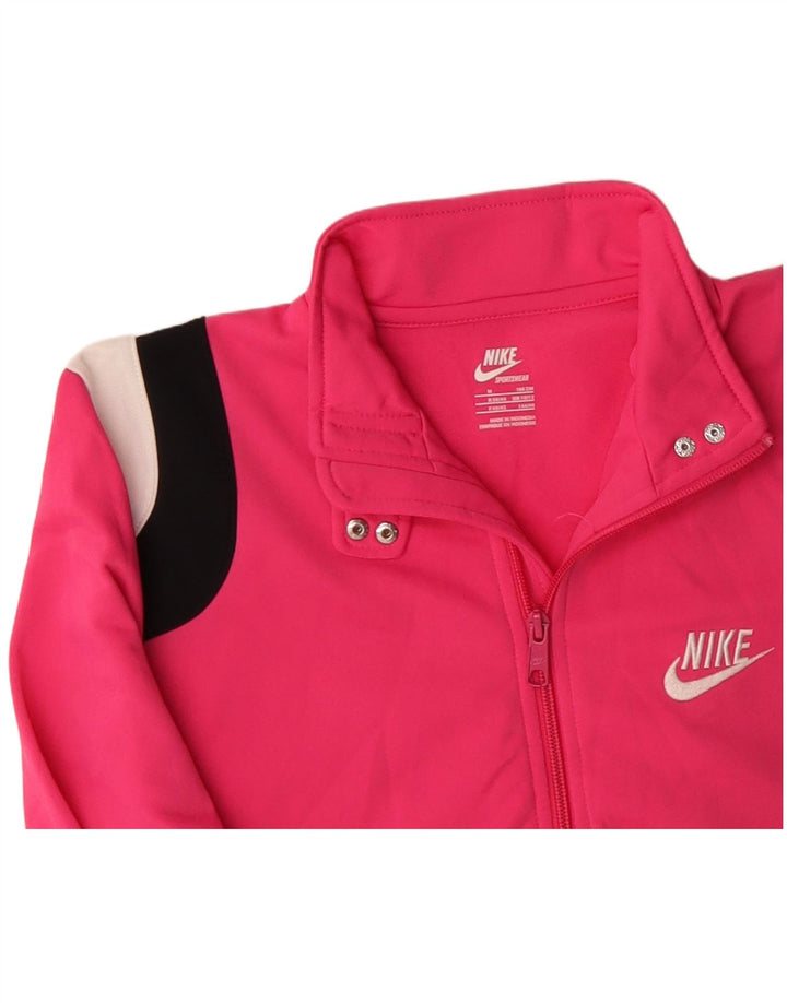 NIKE Veste de survêtement pour femme UK 12 Polyester color block rose moyen