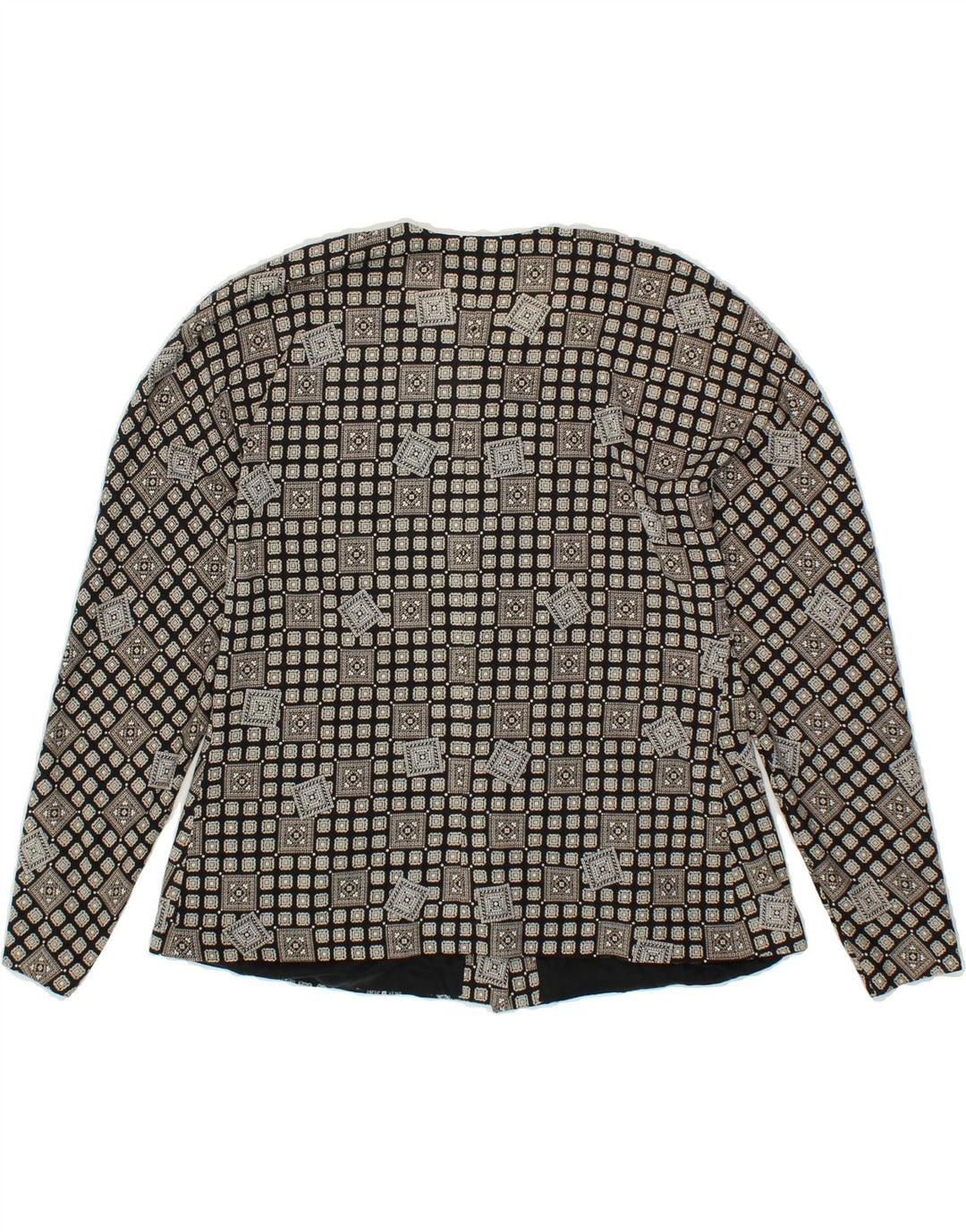 LUISA SPAGNOLI Womens 1 Button Blazer Jacket IT 44 Medium Grey Geometric Vintage Luisa Spagnoli and Second-Hand Luisa Spagnoli from Messina Hembry 