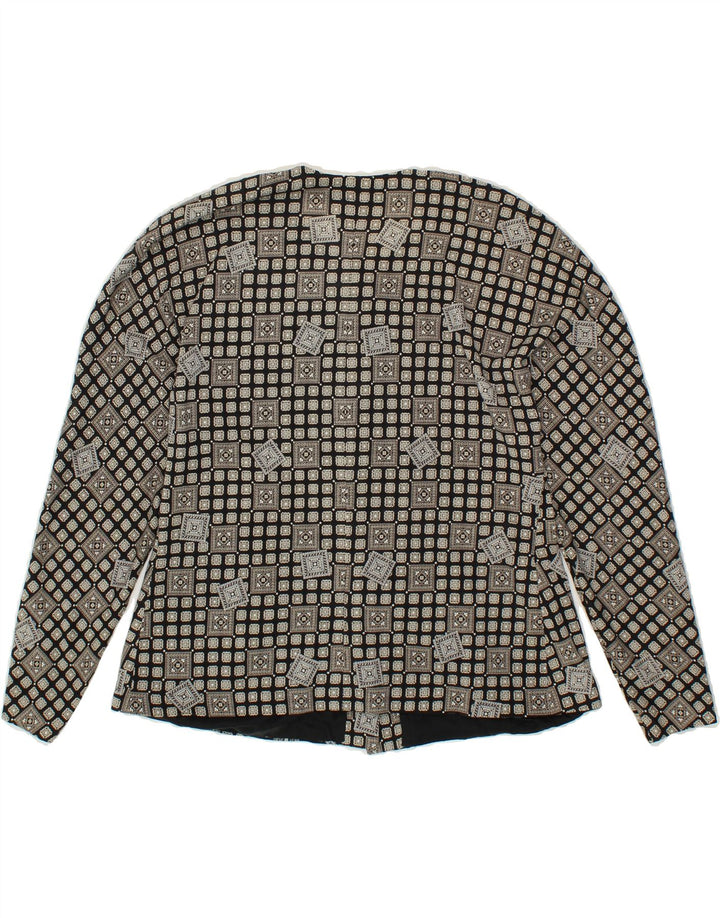 LUISA SPAGNOLI Womens 1 Button Blazer Jacket IT 44 Medium Grey Geometric Vintage Luisa Spagnoli and Second-Hand Luisa Spagnoli from Messina Hembry 
