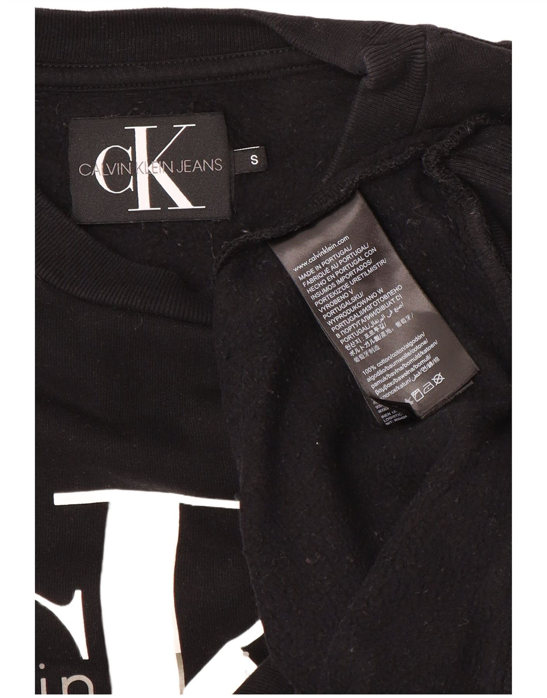 CALVIN KLEIN JEANS Sweat-shirt graphique pour homme Small Noir Coton