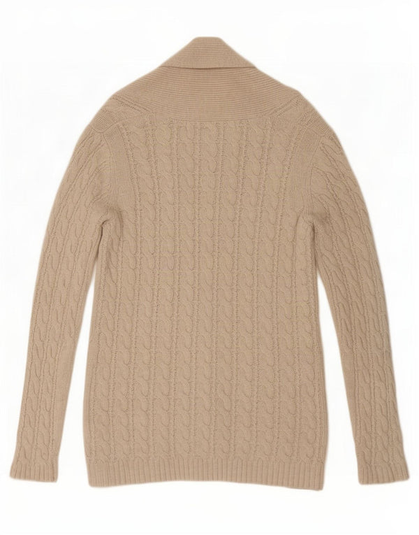 Zara Cardigan Femme Pull UK 16 Grand Coton Beige