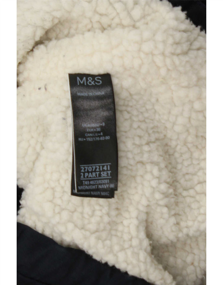 Marks & Spencer Veste parka à capuche surdimensionnée pour homme UK 8 Small Bleu marine