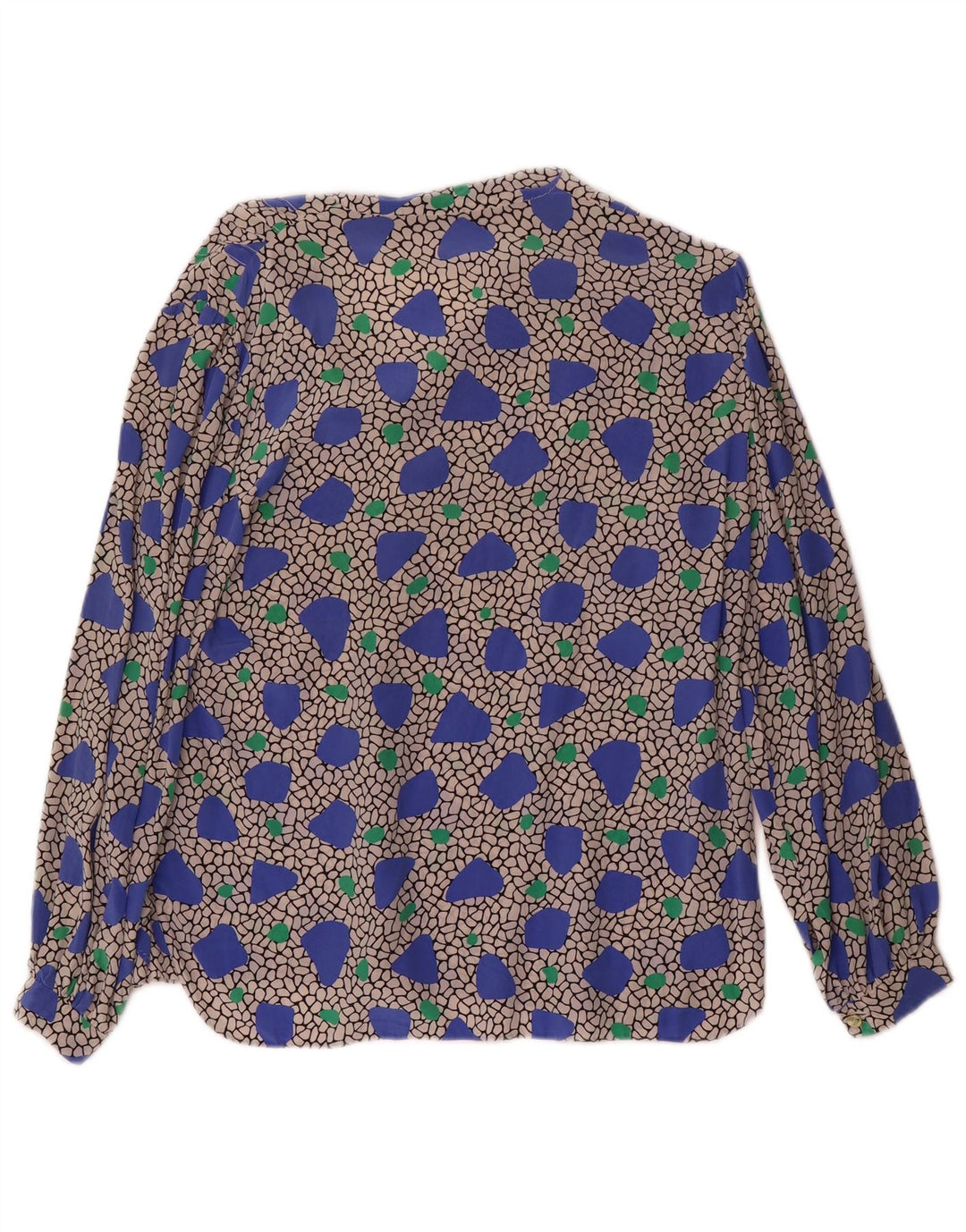 vintage Femme Chemise à manches longues Blouse UK 14 Moyen Multicolore