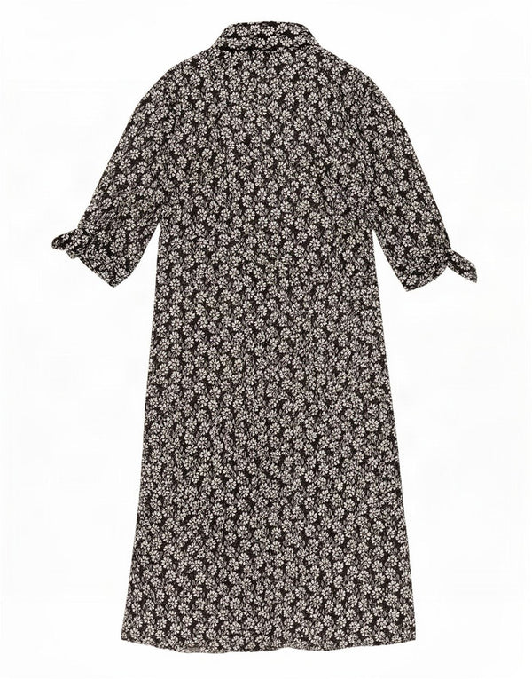 Calvin Klein Robe longue pour femme US 12 Large Noir Floral