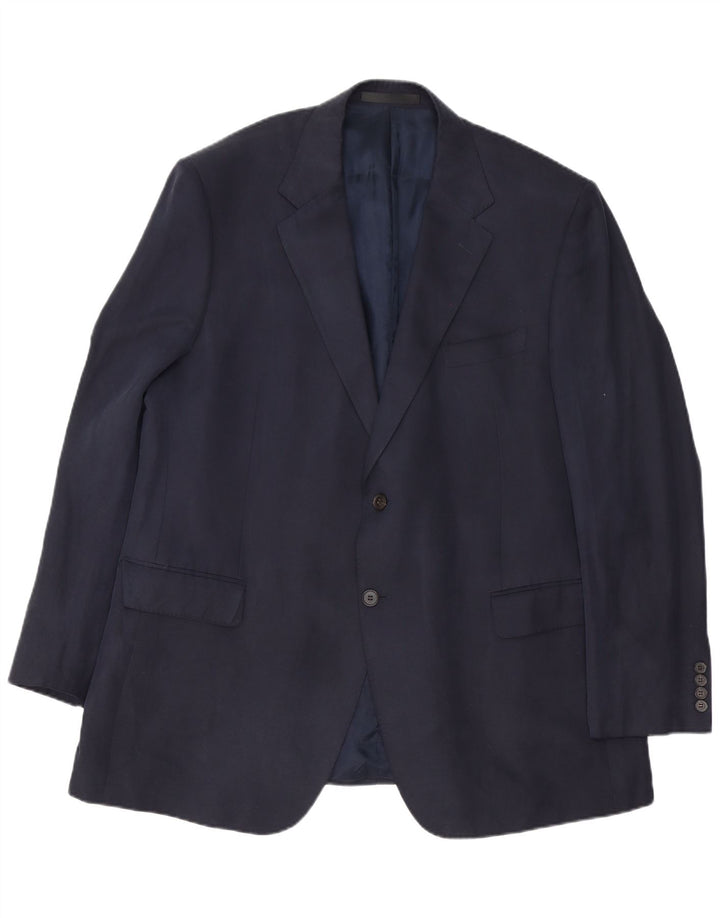 Marks & Spencer Veste blazer à 2 boutons pour homme UK 46 XL Bleu marine en soie