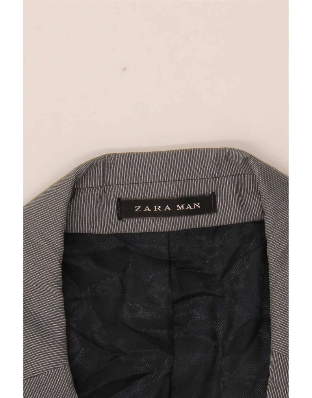 Zara Veste blazer à 2 boutons pour homme EU 54 XL Gris à fines rayures Polyester