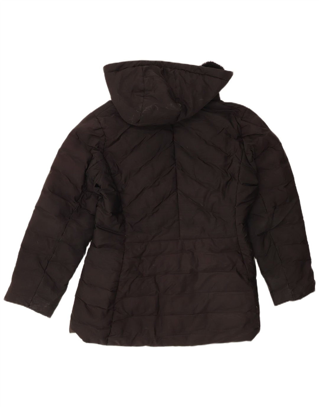Zara Veste matelassée à capuche pour femme UK 20 2XL Noir Polyester