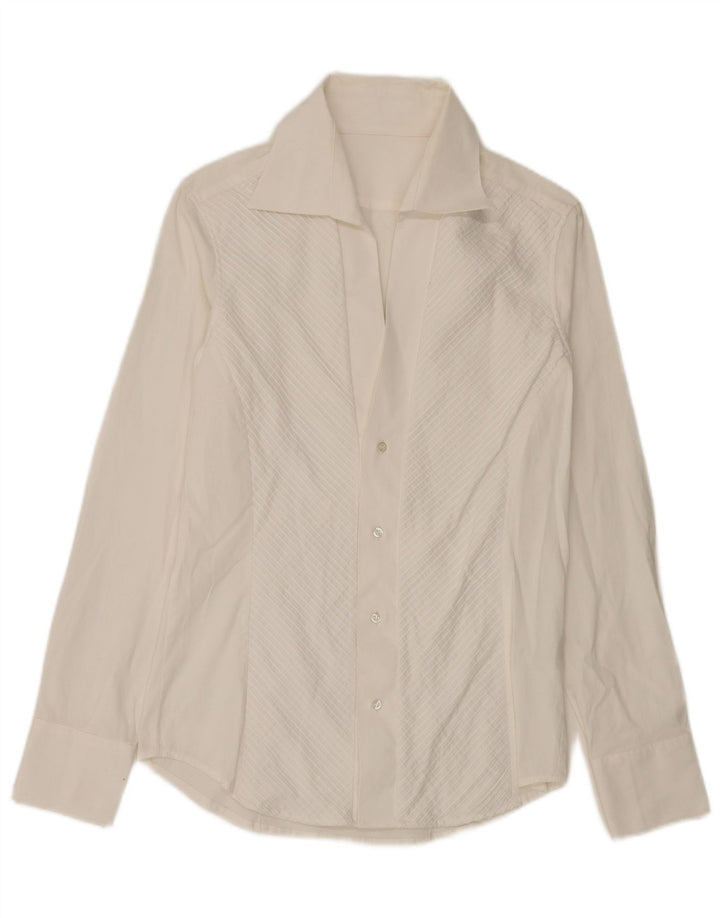 chemise femme vintage UK 14 Coton Blanc Moyen