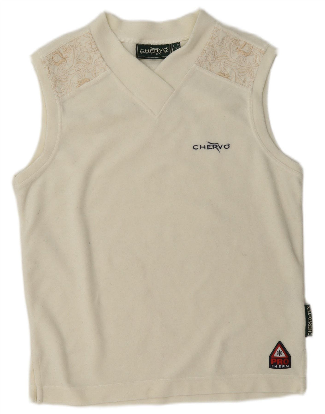 Chervo Débardeur en velours pour femme IT 44 Medium Off White Paisley Polyester