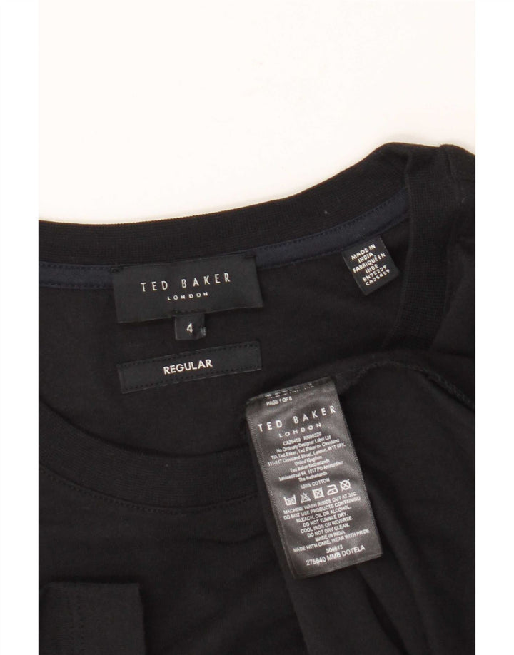 Ted Baker T-shirt coupe régulière pour homme, taille 4, grand, noir, coton
