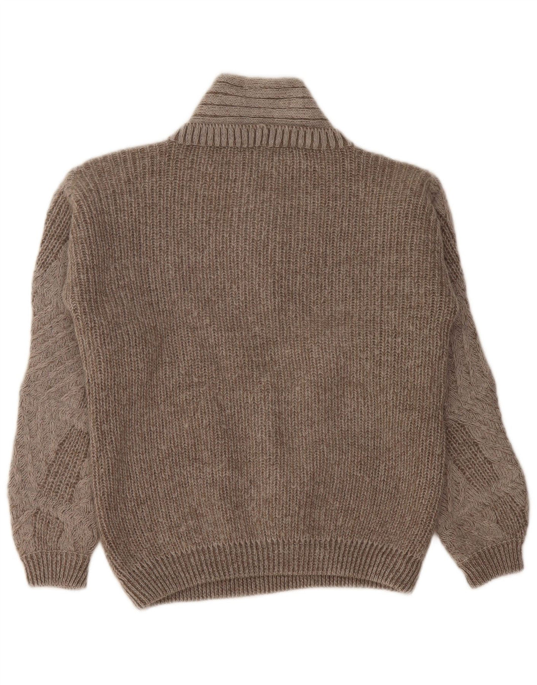 vintage Femme V-Col Jumper Pull UK 14 Moyen Gris Géométrique