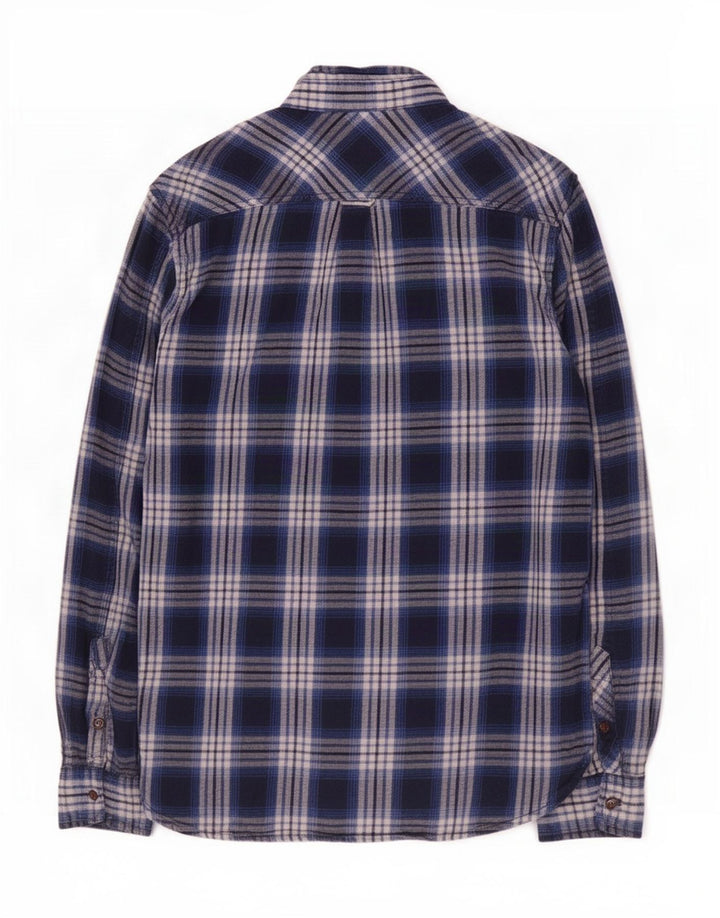 Superdry Chemise Regular Fit en Flanelle Homme Carreaux Bleu Marine Moyen