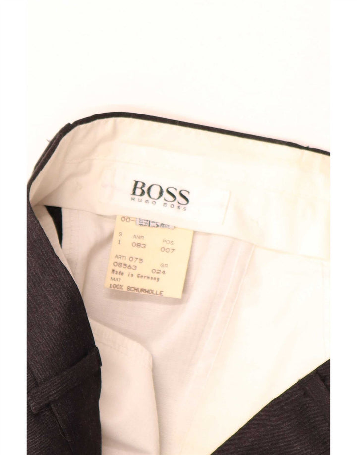 Hugo Boss Pantalon de costume à chevilles pour hommes W34 L30 Laine noire