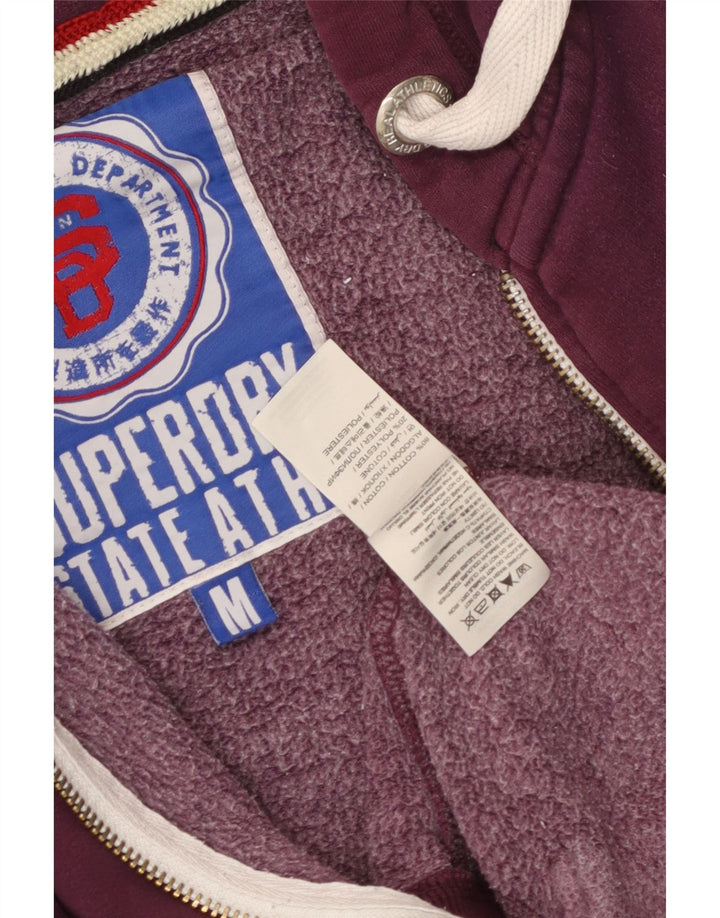 Superdry Pull à capuche zippé graphique pour femme UK 14 Coton marron moyen