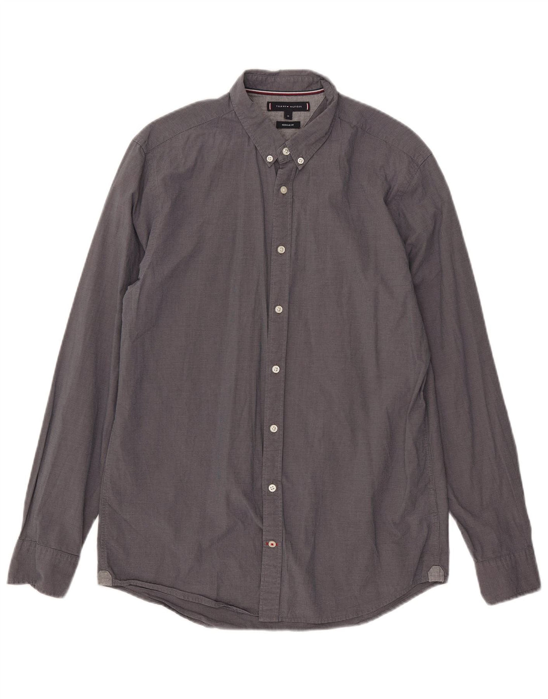 Tommy Hilfiger Chemise Regular Fit Homme Gris Moyen Coton