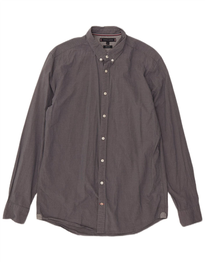 Tommy Hilfiger Chemise Regular Fit Homme Gris Moyen Coton