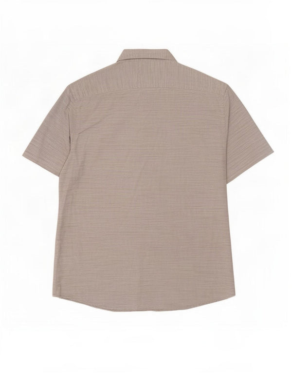 Lee Chemise à manches courtes pour hommes, coupe régulière, en coton à fines rayures grises