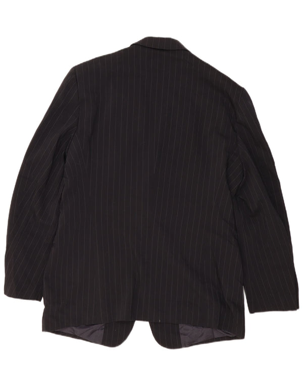 Emporio Armani Veste blazer à 2 boutons pour homme IT 54 XL Bleu marine à fines rayures