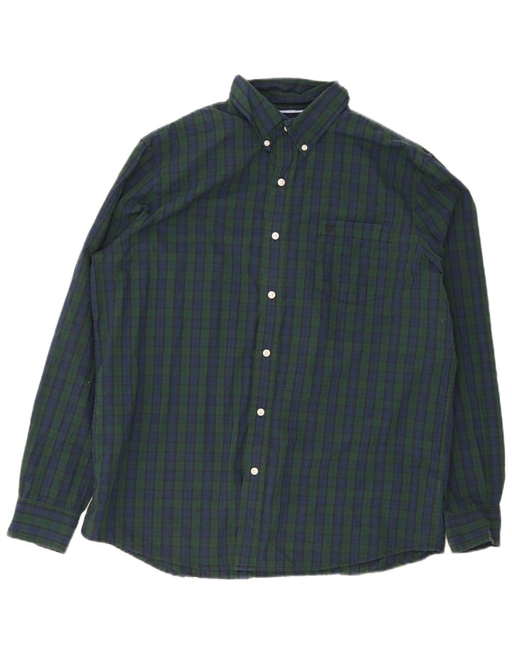 Chaps Chemise Homme XL Bleu Marine Carreaux Coton