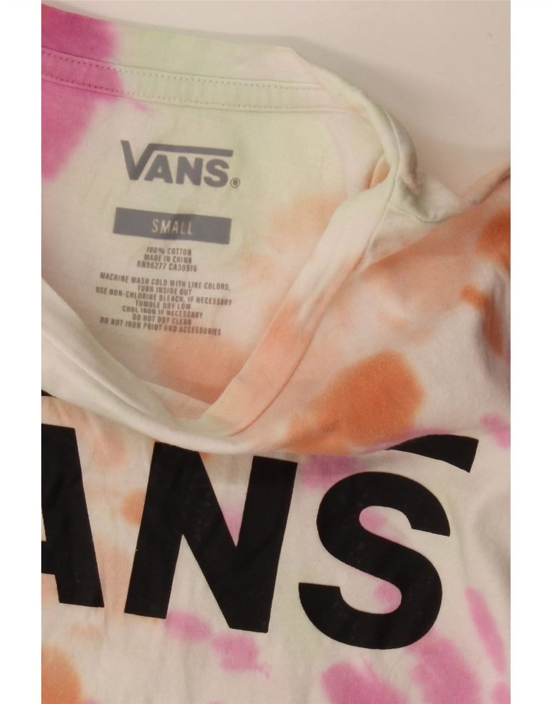 VANS T-shirt court graphique pour femme UK 8 Small Multicolore Tie Dye