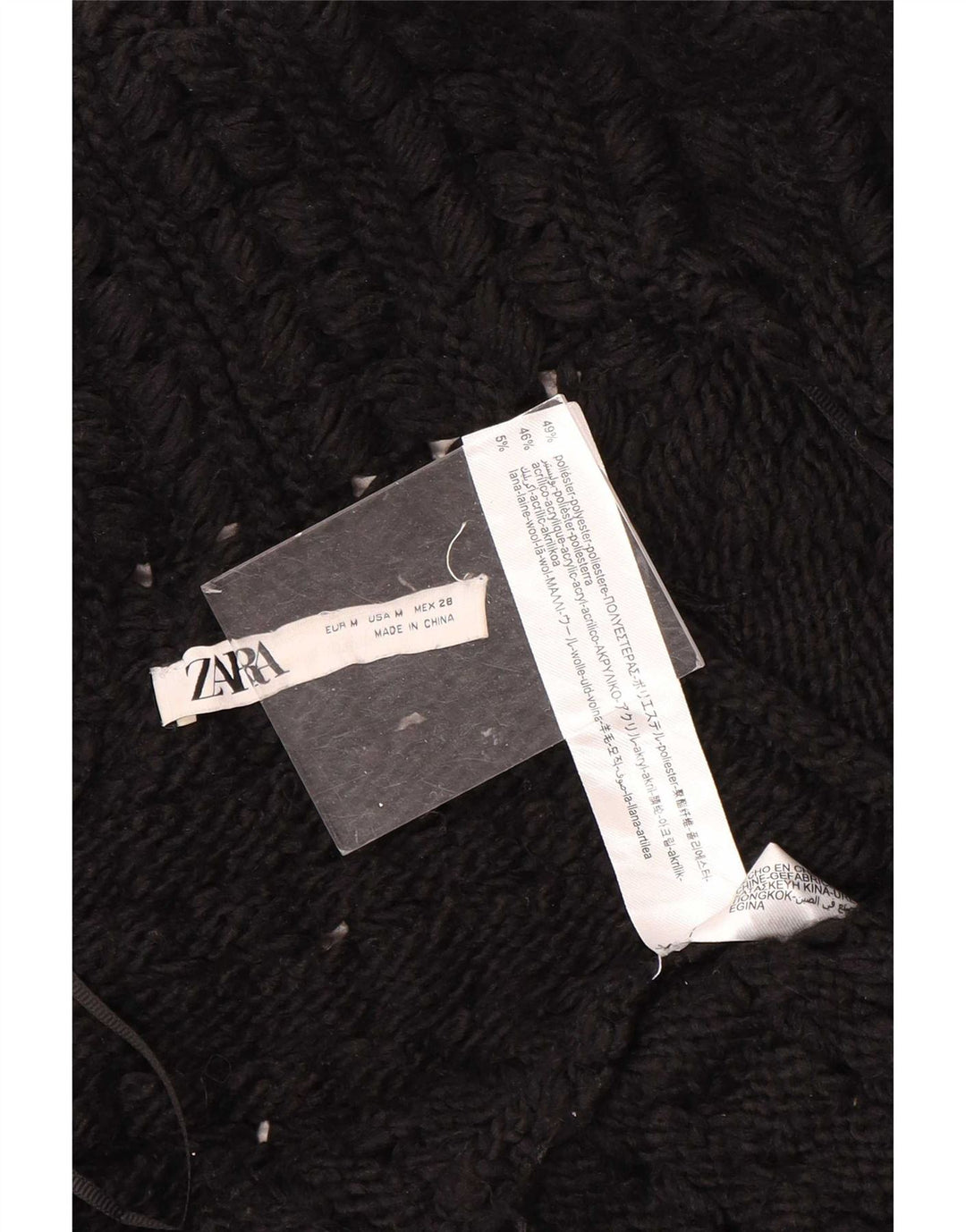 Zara Cardigan ouvert surdimensionné pour femme UK 14 Noir moyen